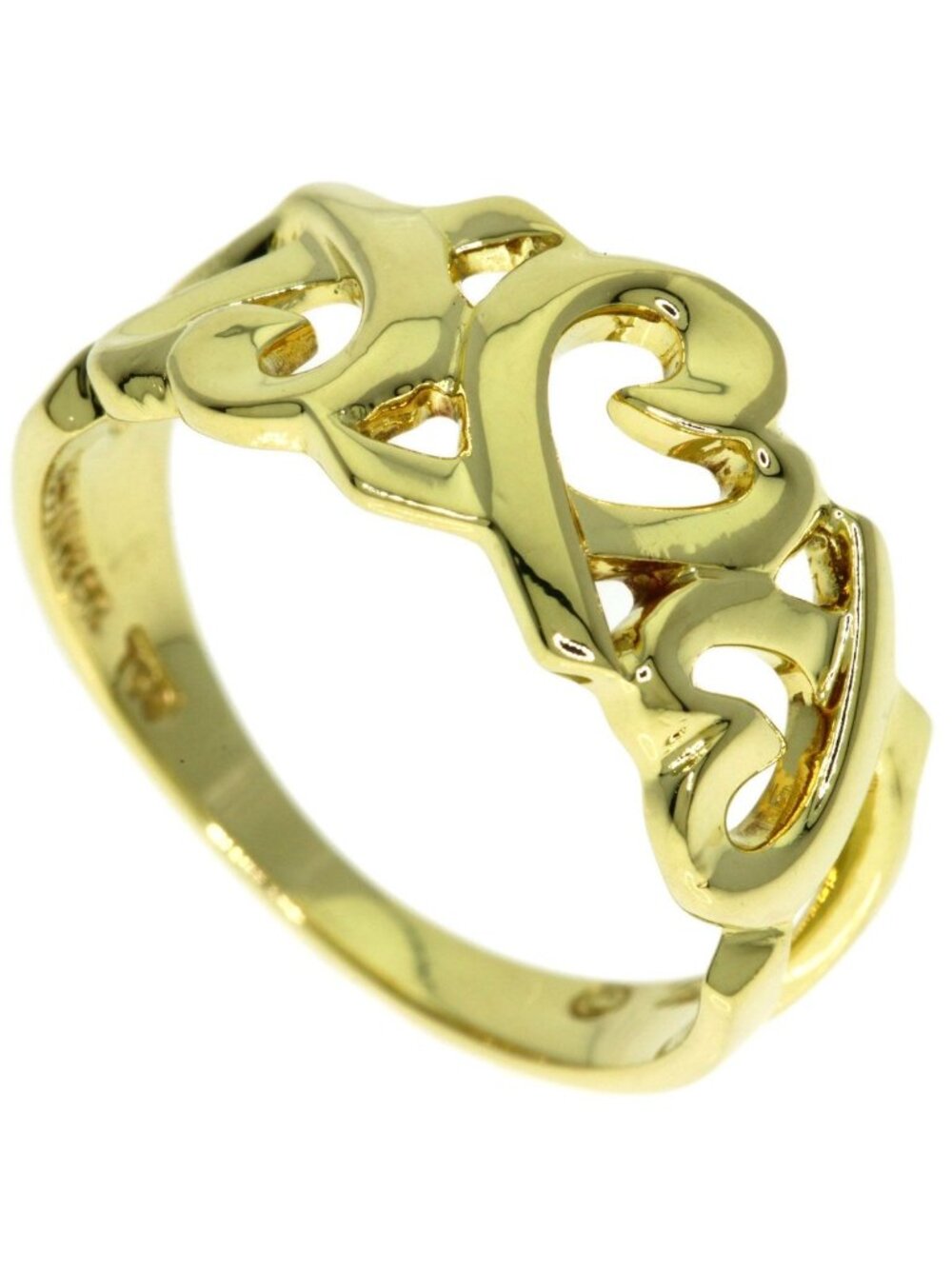 Tiffany & Co Triple Loving Heart Ring 18k Yellow Gold